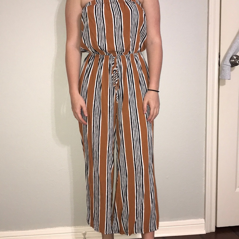 Strapless pants romper